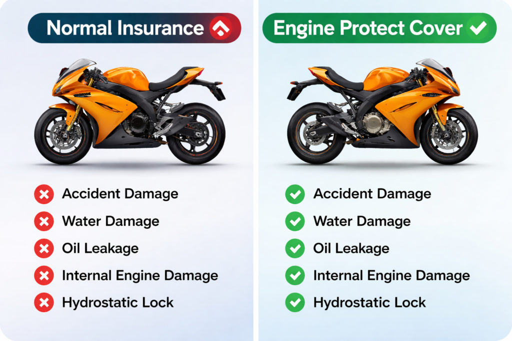 bike insurance engine protect cover comparison